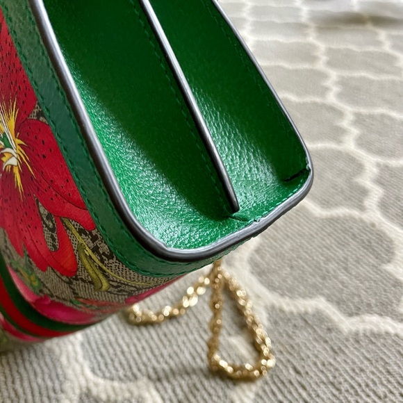 GUCCI GG Supreme Monogram Flora Web Small Ophidia Chain Shoulder Bag Green. NWOT - Picture 8 of 15